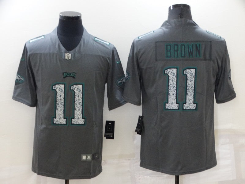 Men's Philadelphia Eagles A.J. Brown #11 Gray Game Player Jersey1 football jersey product view 1