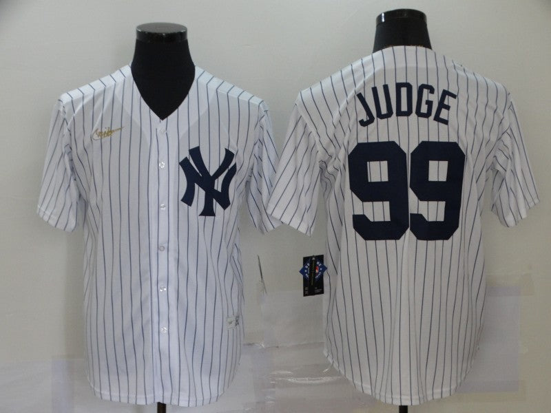 Men's New York Yankees Aaron Judge #99 White Player Jersey1 baseball jersey product view 1