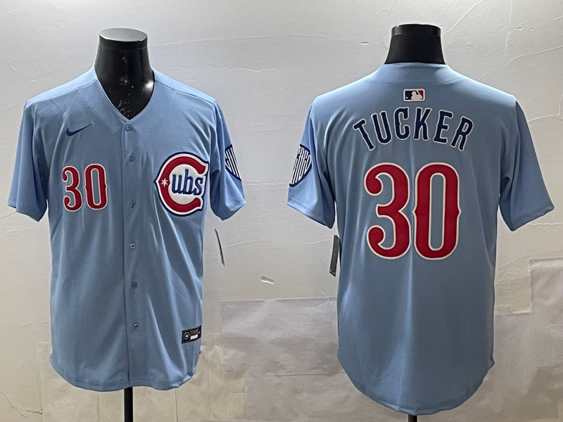 Men's Chicago Cubs Kyle Tucker #30 Baby Blue 2nd Alternate Limited Player Jersey1 baseball jersey product view 1