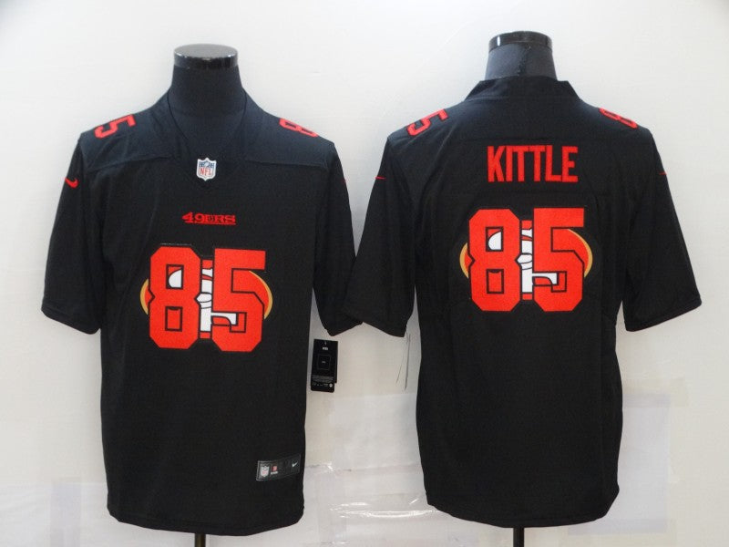 Men's San Francisco 49ers #85 George Kittle Black Stitched Game Jersey1 football jersey product view 1
