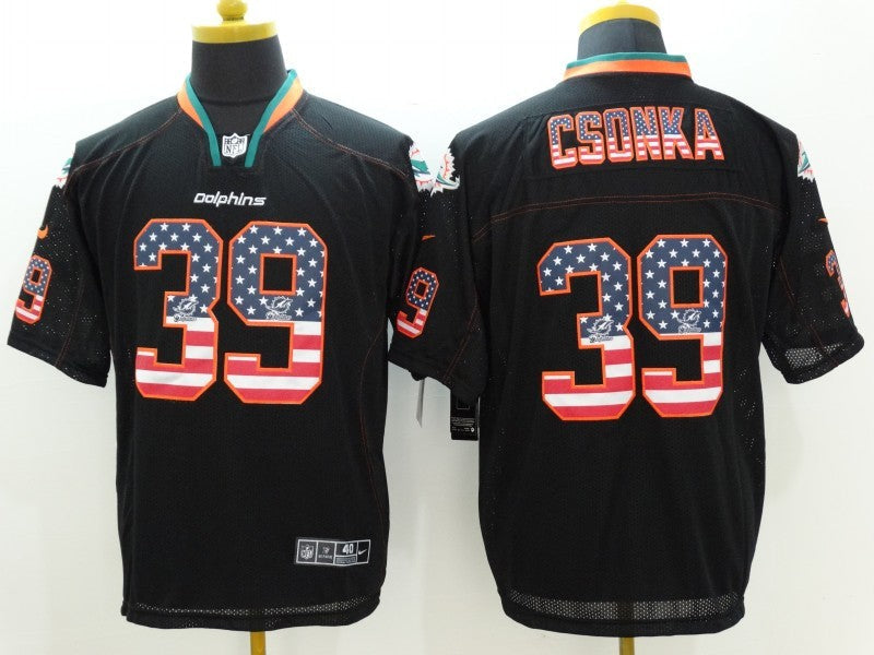 Men's Miami Dolphins Larry Csonka #39 Black Game Jersey1 football jersey product view 1