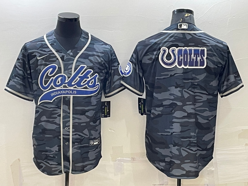 Men's Indianapolis Colts Grey Camouflage Game Jersey1 football jersey product view 1