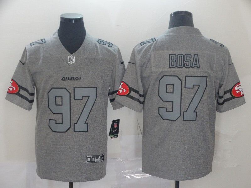 Men's San Francisco 49ers Nick Bosa #97 Gray Game Jersey1 football jersey product view 1