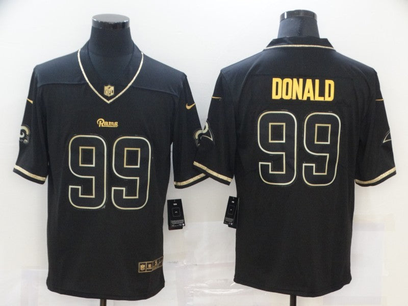 Men's Los Angeles Rams #99 Aaron Donald Black Game Jersey1 football jersey product view 1