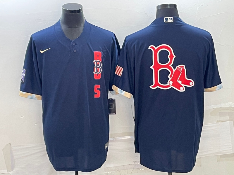 Men's Boston Red Sox Navy Replica Team Jersey baseball jersey product view 1