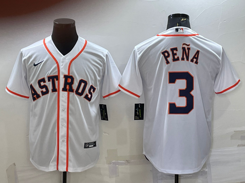 Men's Houston Astros Jeremy Pena #3 White Home Replica Jersey1 baseball jersey product view 1