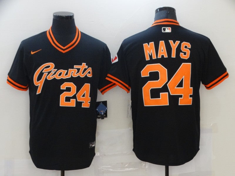 Men's San Francisco Giants Willie Mays #24 Black Replica Baseball Jersey baseball jersey product view 1