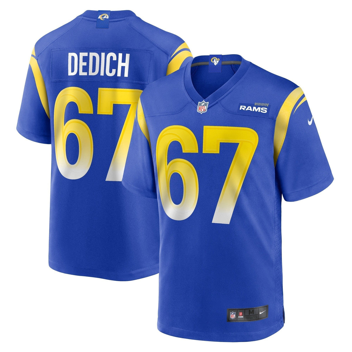 Justin Dedich Los Angeles Rams Nike Game Jersey - Royal football jersey product view 1