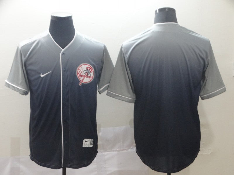 Men's New York Yankees Grey Gradient Replica Blank Jersey1 baseball jersey product view 1