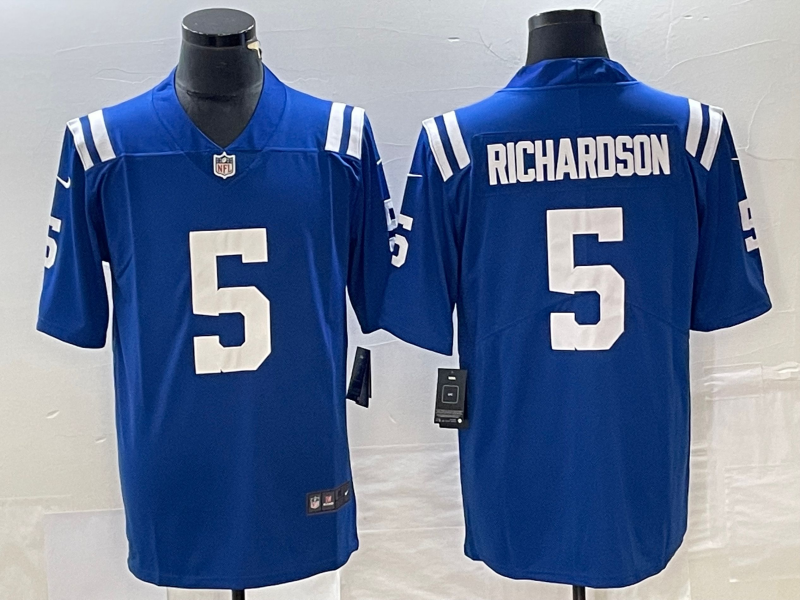 Men's Indianapolis Colts Anthony Richardson #5 Royal 2023 NFL Draft First Round Pick Game Jersey1 football jersey product view 1
