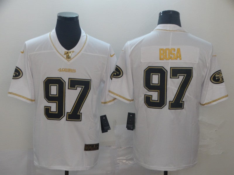 Men's San Francisco 49ers Nick Bosa #97 White Game Player Jersey1 football jersey product view 1