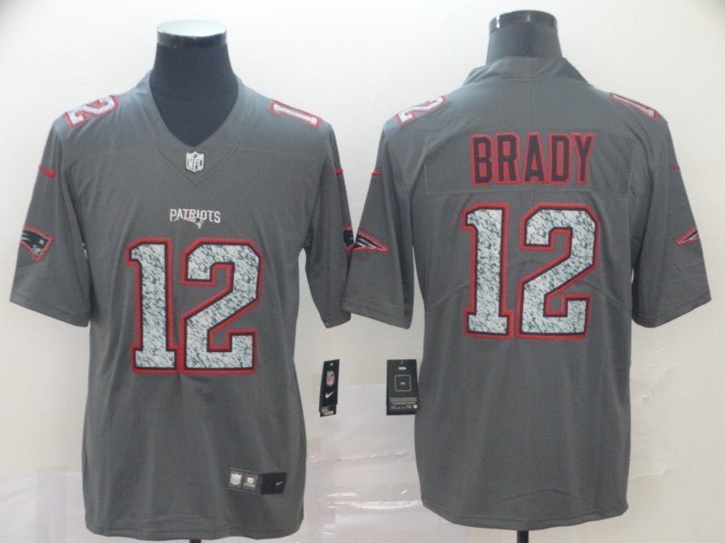 Men's New England Patriots Tom Brady #12 Gray Game Player Jersey1 football jersey product view 1
