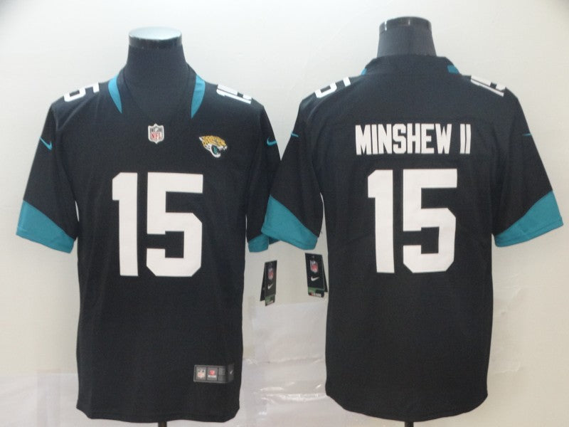 Men's Jacksonville Jaguars Gardner Minshew II #15 Black Game Player Jersey1 football jersey product view 1