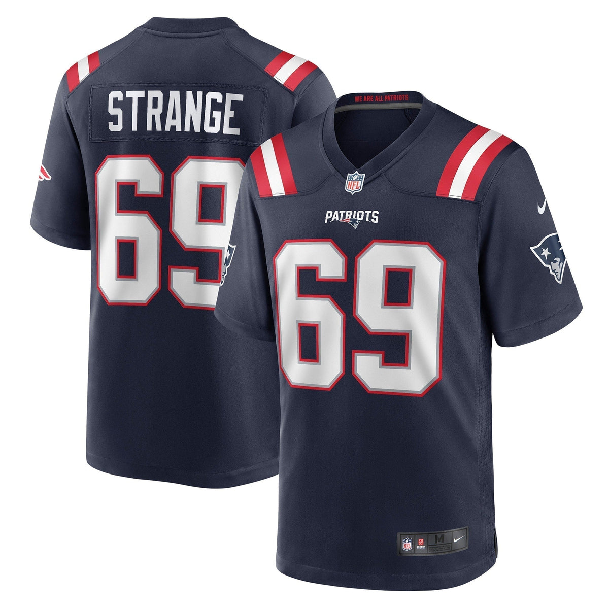 Cole Strange New England Patriots Nike Game Jersey - Navy football jersey product view 1