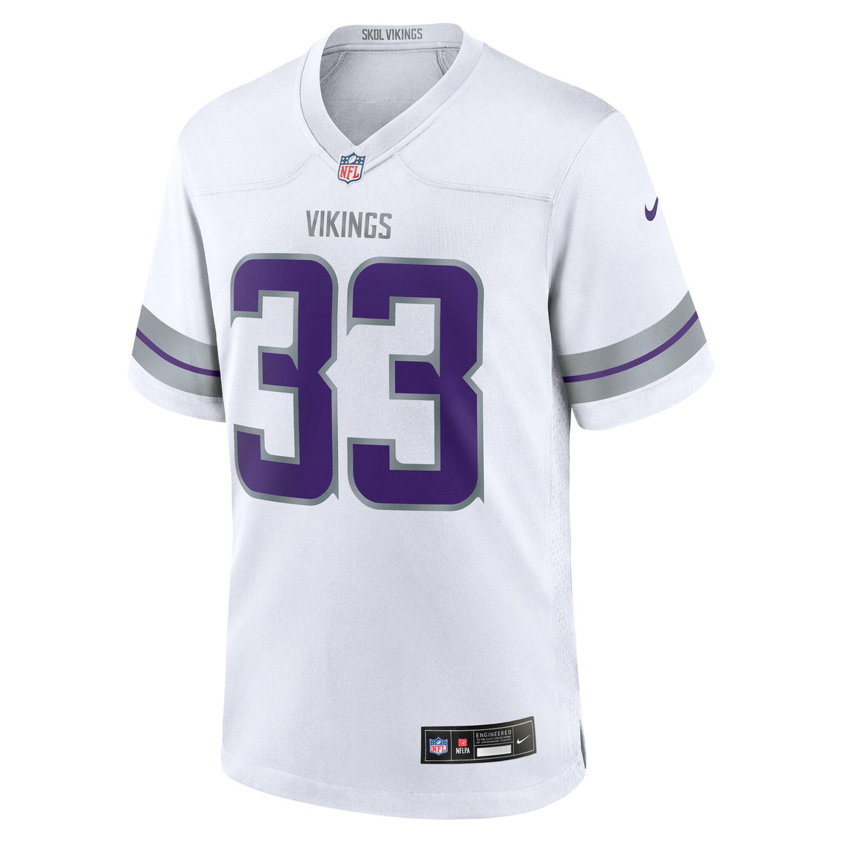 Aaron Jones Minnesota Vikings Nike Alternate Game Jersey - White football jersey product view 2