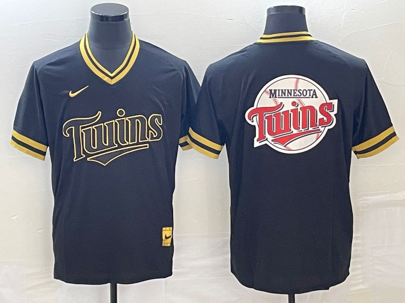 Men's Minnesota Twins Black Replica Player Jersey1 baseball jersey product view 1