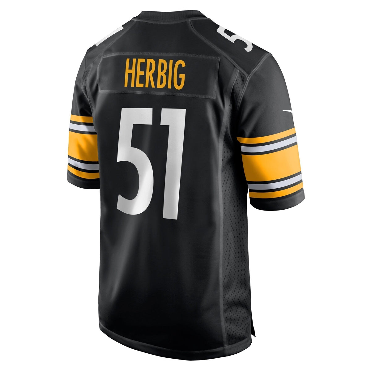 Nick Herbig Pittsburgh Steelers Nike Game Jersey - Black football jersey product view 3