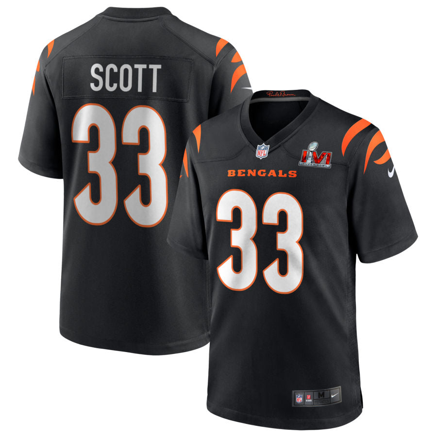 Nick Scott Cincinnati Bengals Nike Super Bowl LVI Game Jersey - Black football jersey product view 1