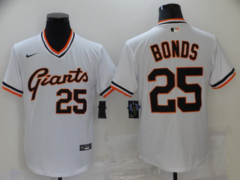 Men's San Francisco Giants Barry Bonds #25 White Replica Player Jersey1 baseball jersey product view 1