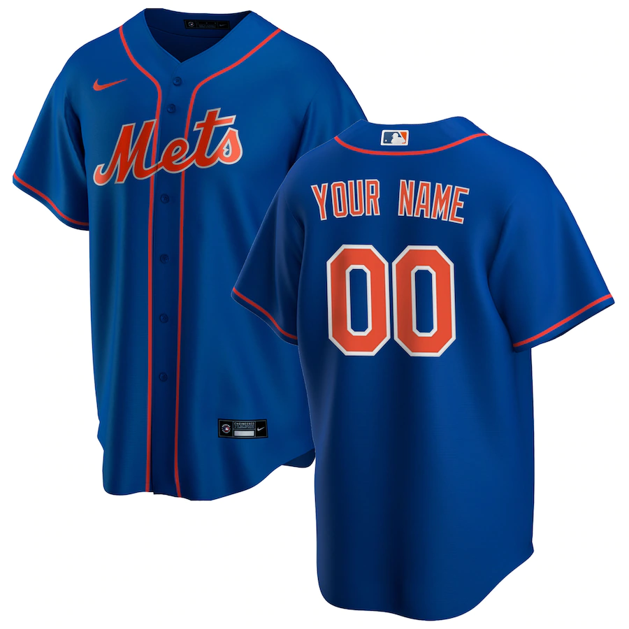 Men's New York Mets Royal Alternate Replica Custom Jersey1 baseball jersey product view 1