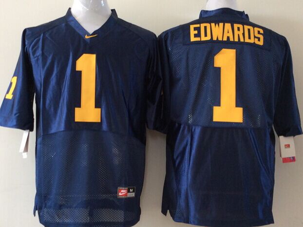 Men's Michigan Wolverines Braylon edwards #1 Navy Alumni Player Game Jersey sports jersey product view 1