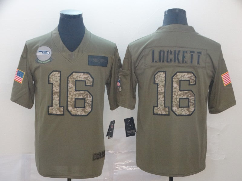 Men's Seattle Seahawks Tyler Lockett #16 Brown Game Player Jersey football jersey product view 1