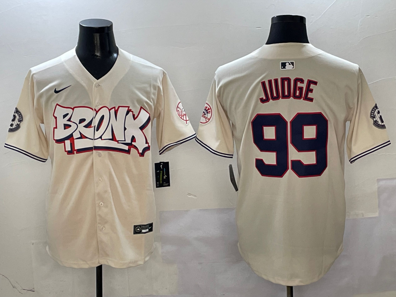 Men's New York Yankees Aaron Judge #99 Cream Limited Player Jersey1 baseball jersey product view 1