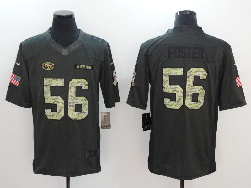 Men's San Francisco 49ers Ruben Foster #56 Army Green Game Jersey1 football jersey product view 1