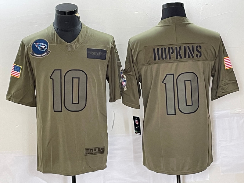Men's Tennessee Titans DeAndre Hopkins #10 Brown Game Jersey1 football jersey product view 1