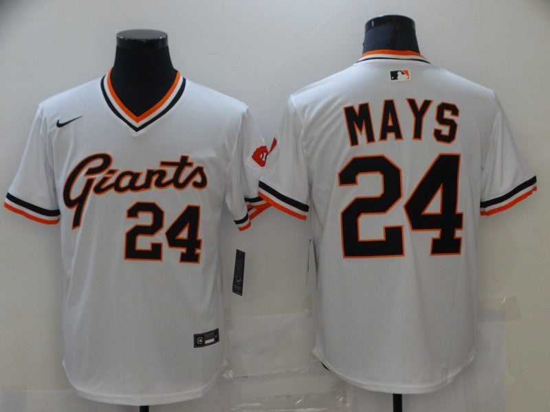 Men's San Francisco Giants Willie Mays #24 White Replica Player Jersey1 baseball jersey product view 1