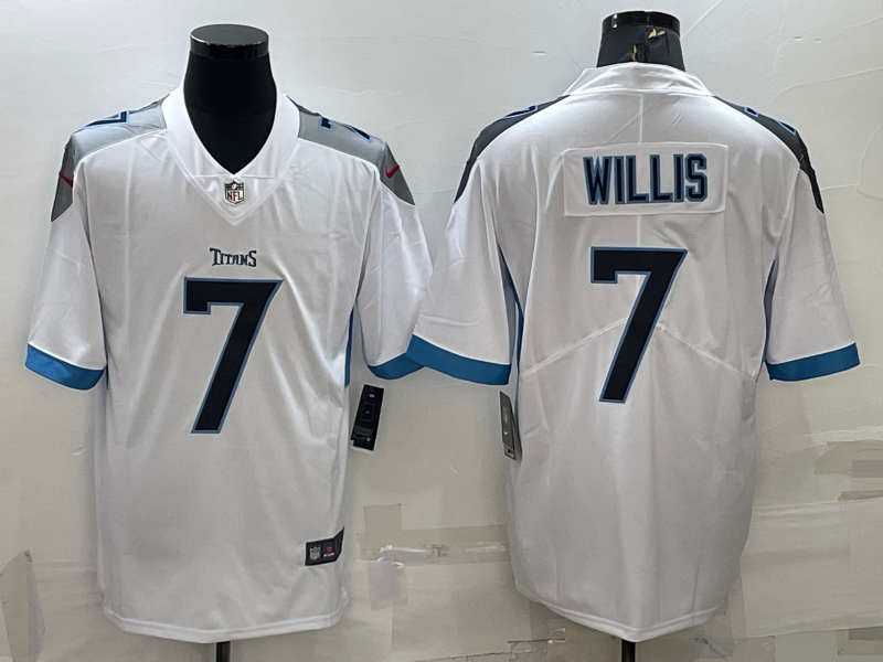 Men's Tennessee Titans Malik Willis #7 White Game Jersey1 football jersey product view 1