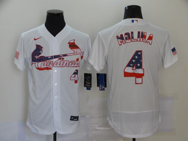 Men's St. Louis Cardinals Yadier Molina #4 White Stitched Jersey baseball jersey product view 1