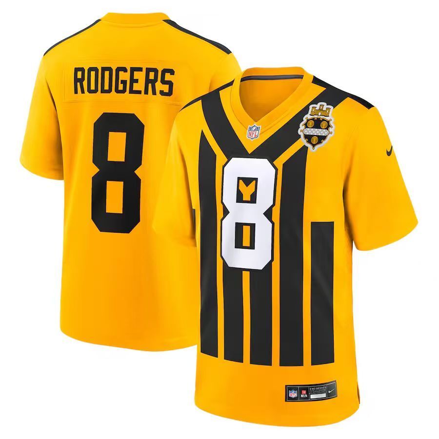 Men's Pittsburgh Steelers Aaron Rodgers Nike Jersey - Retro Yellow-2 football jersey product view 1