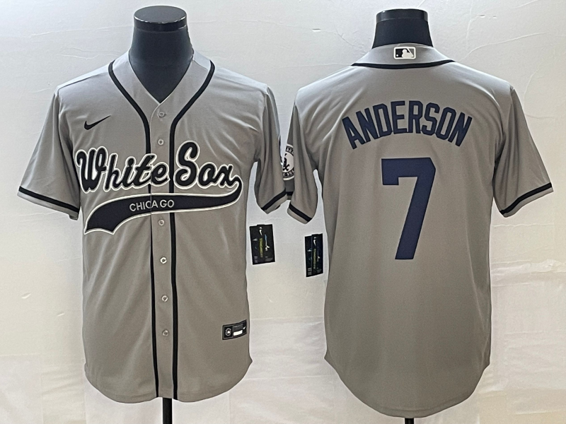 Men's Chicago White Sox Tim Anderson #7 Gray Replica Player Jersey1 Joint Edition baseball jersey product view 1