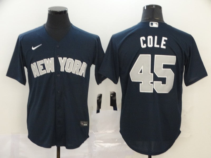 Men's New York Yankees Gerrit Cole #45 Navy Replica Baseball Jersey1 baseball jersey product view 1