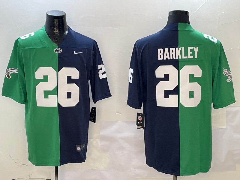 Men's Philadelphia Eagles Saquon Barkley #26 Green/Navy Player Jersey1 football jersey product view 1