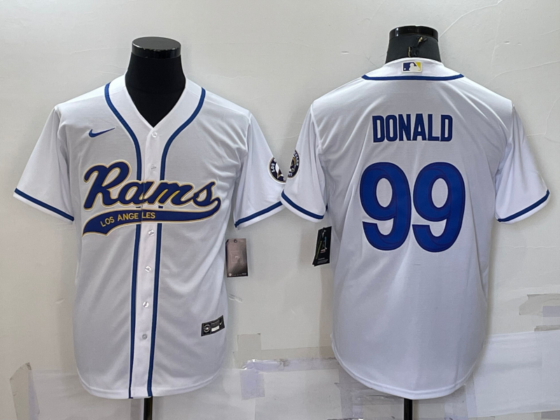 Men's Los Angeles Rams Aaron Donald #99 White Game Jersey1 Joint Edition football jersey product view 1