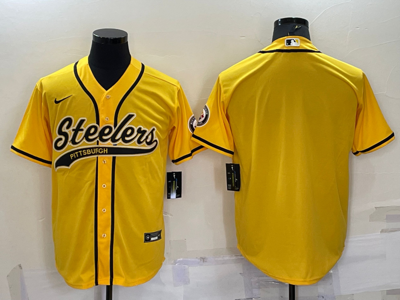 Men's Pittsburgh Steelers Yellow Blank Jersey1 football jersey product view 1