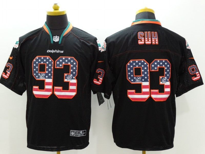 Men's Miami Dolphins Ndamukong Suh #93 Black Game Jersey1 football jersey product view 1