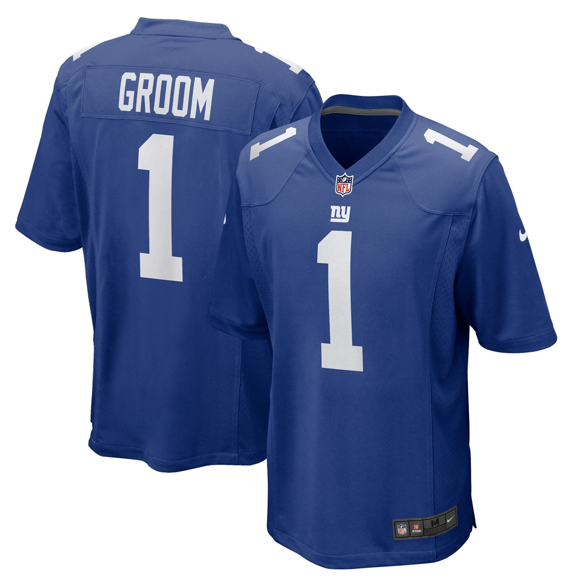 Number 1 Groom New York Giants Nike Game Jersey - Royal football jersey product view 1