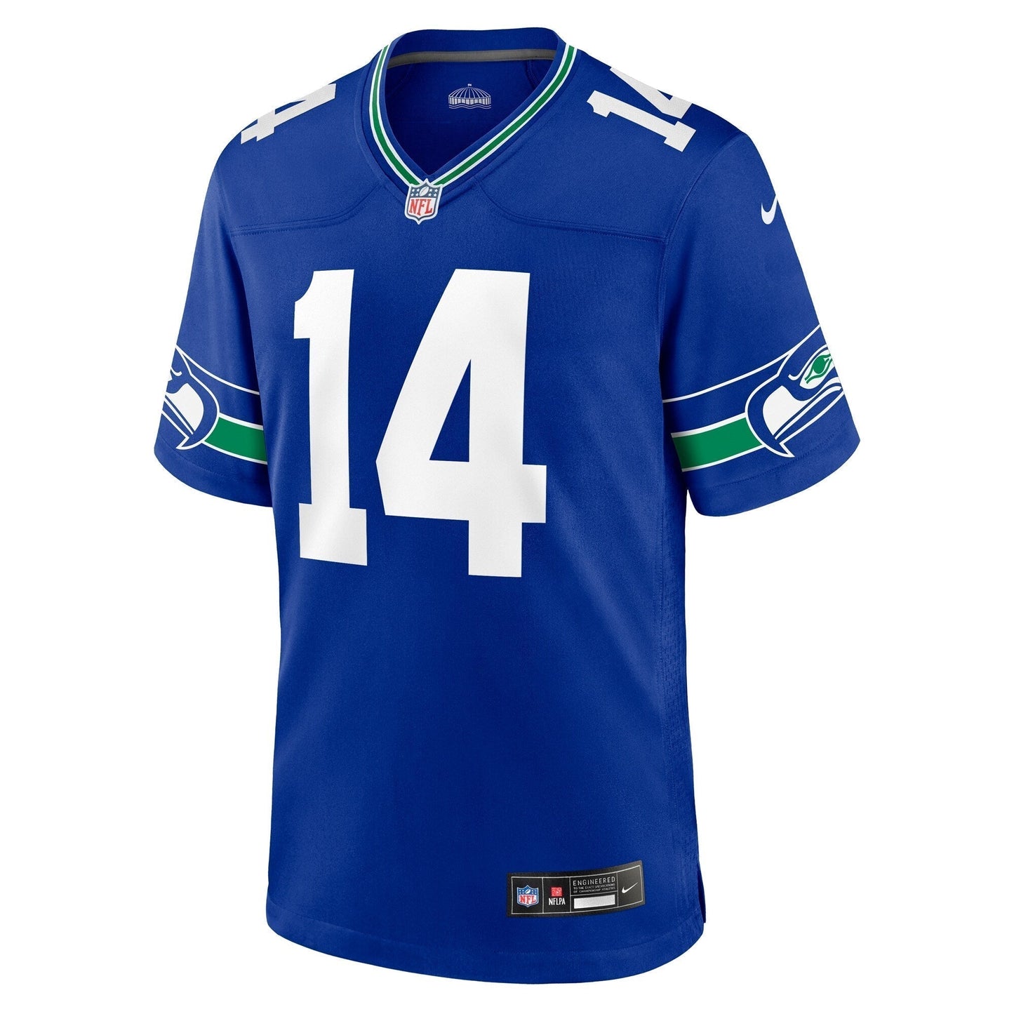 DK Metcalf Seattle Seahawks Nike Throwback Game Jersey - Royal football jersey product view 2