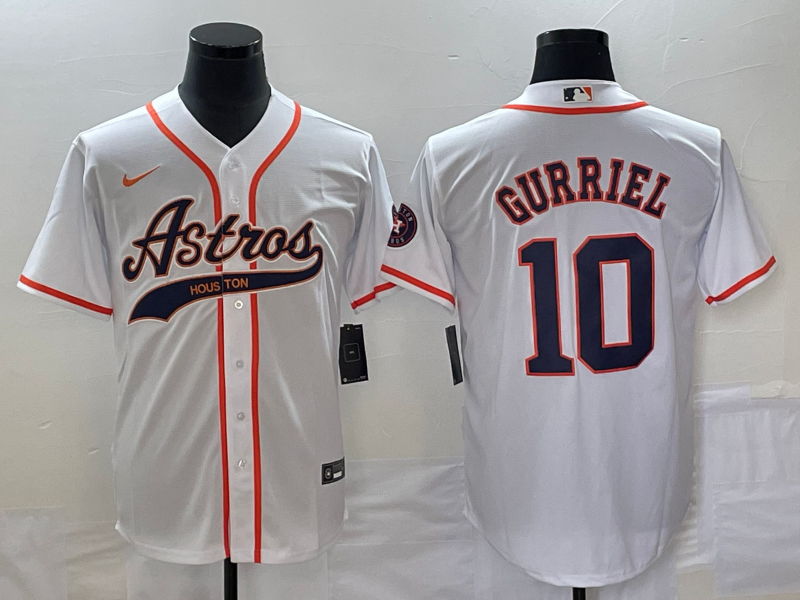 Men's Houston Astros Yuli Gurriel #10 White Replica Jersey Joint Edition baseball jersey product view 1