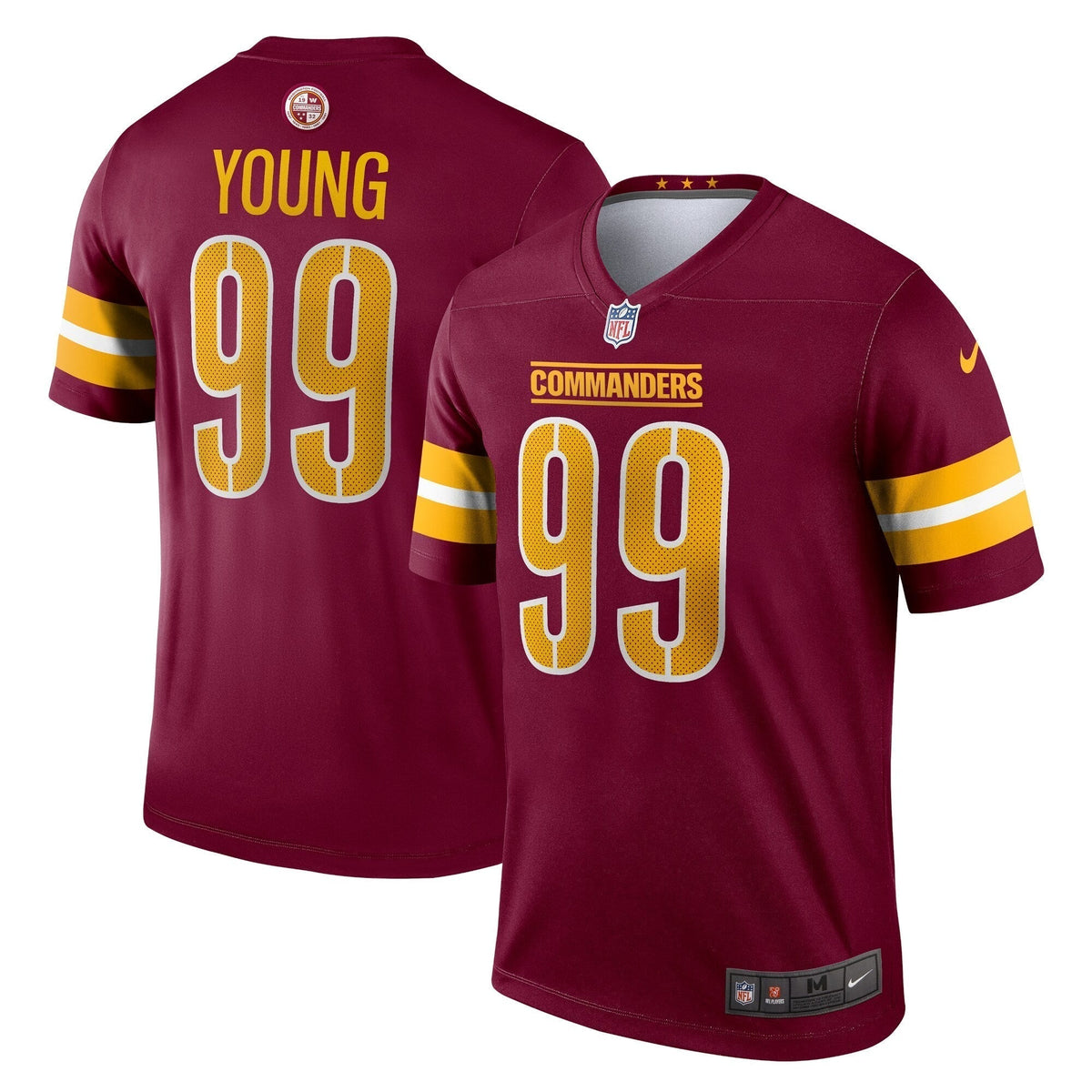 Chase Young Washington Commanders Nike Legend Jersey - Burgundy football jersey product view 1