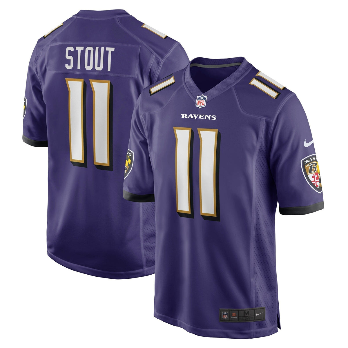 Jordan Stout Baltimore Ravens Nike Game Jersey - Purple football jersey product view 1