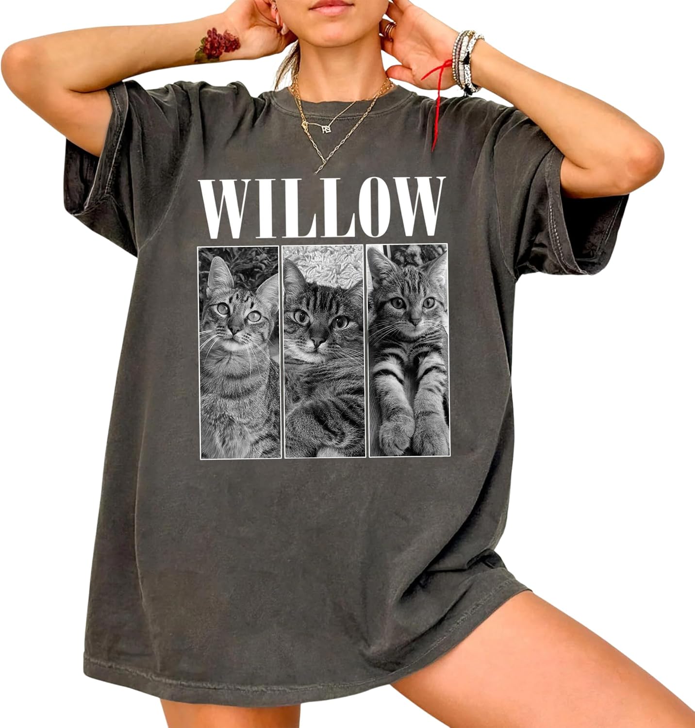 Personalized Pet Photo Custom Cat or Dog with Name, - Adult & Kids T-Shirts, Sweatshirts & Hoodies apparel design preview 1