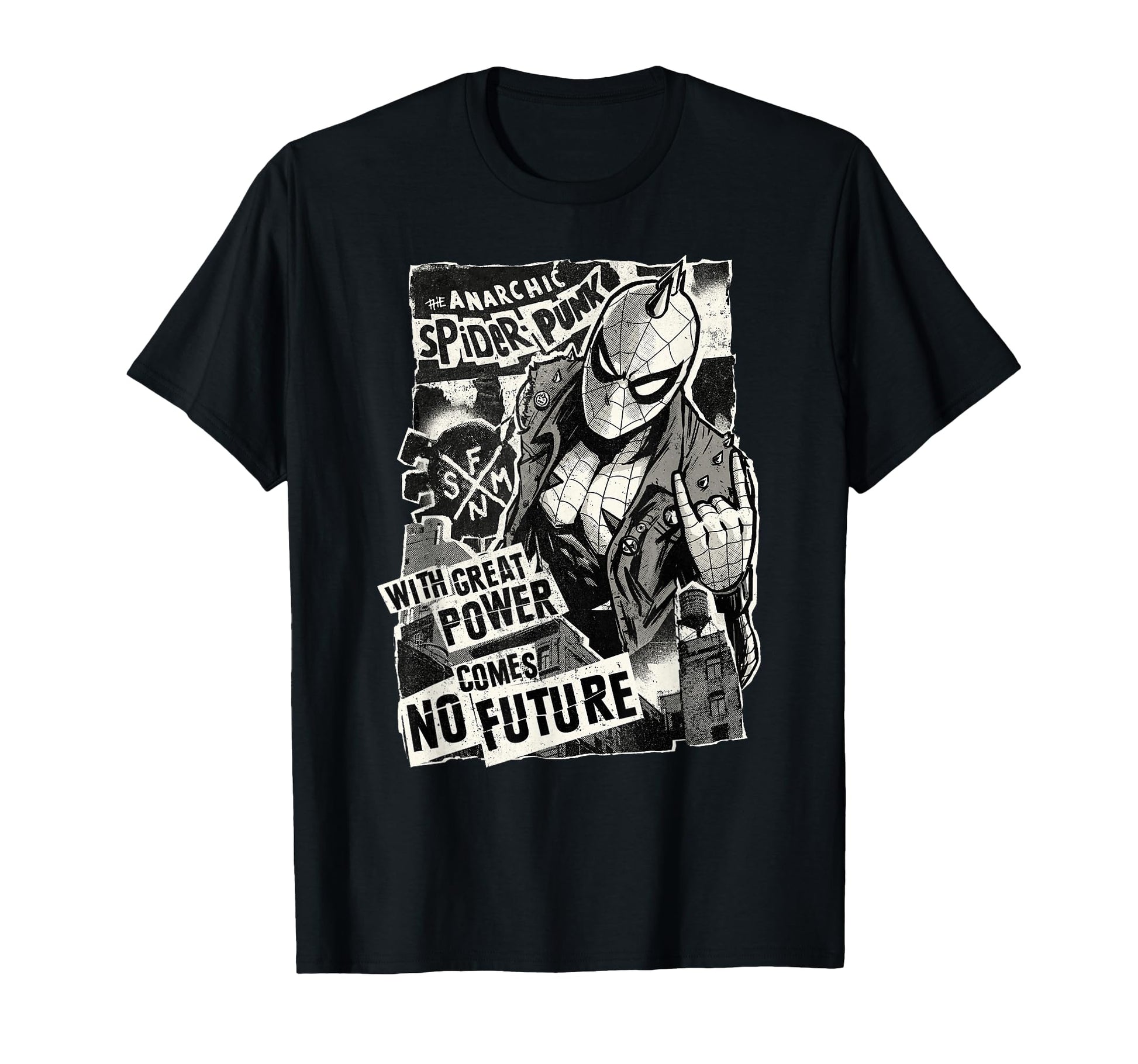 Punk Hero Fan Apparel  Anarchic Web Slinger Graphic Tee - T-Shirt, Sweatshirt, Hoodie