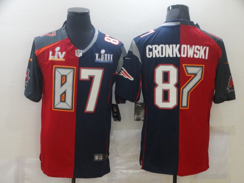 Men's New England Patriots Rob Gronkowski #87 Red/Navy Game Jersey1 football jersey product view 1