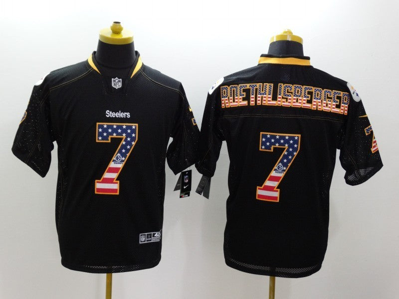 Men's Pittsburgh Steelers Ben Roethlisberger #7 Black Alternate Game Jersey1 football jersey product view 1