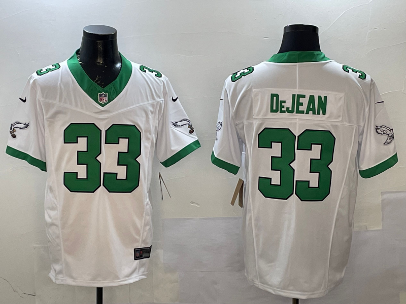 Men's Philadelphia Eagles Cooper DeJean #33 White Game Jersey1 football jersey product view 1
