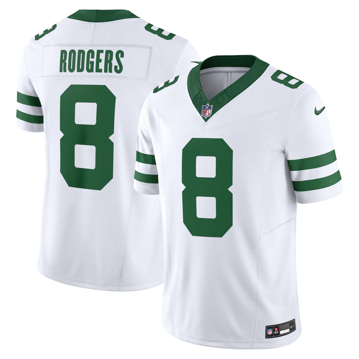 Aaron Rodgers New York Jets Nike Vapor F.U.S.E. Limited Jersey - Legacy White football jersey product view 1